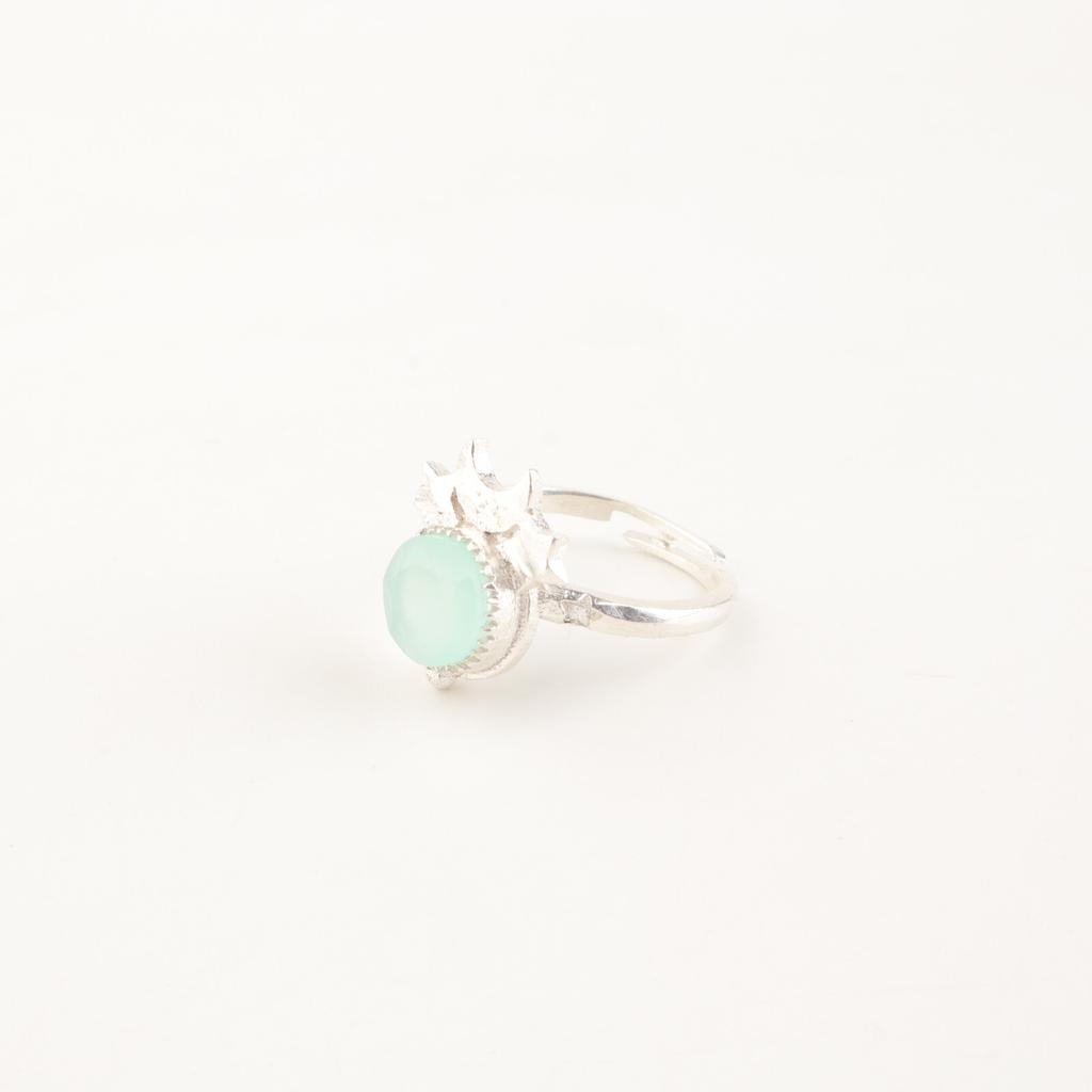 Aqua Chalcedony Gemstone 925 Sterling Silver Jewelry Handmade Ring Gift For Mom RR-67-19
