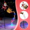 Santa Claus Solar Watering Can Lights Christmas Outdoor Outside Hanging Lantern with Stake
