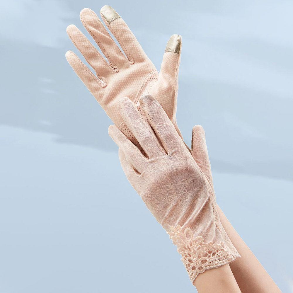 Sun Protection Sun Protection Gloves Lace Touch Screen Gloves Driving Mittens  Driving Cycling