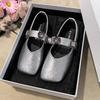 French Rhinestone Flat Bottom Baotou Women's Summer Outside Wear 2025 Fashion and Versatile Single Shoes