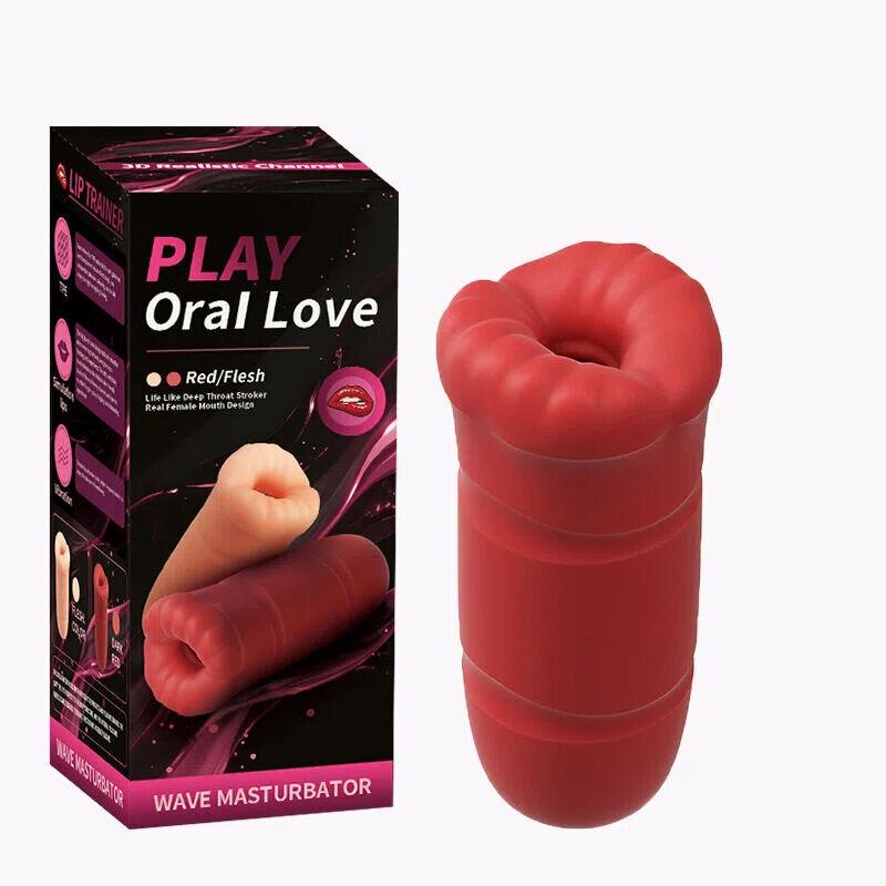 Masturbador Oral para Hombres Taza Boca Realista Stroker de Pene con Vibrador de Bala Extraíble Juguete Portátil para Hombres Adultos