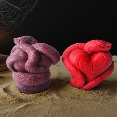 Halloweenská svíčka Jablko Srdce Obal hada Silikonová forma Ručně vyráběná Aroma svíčka Sádrové ozdoby Formy Halloweenská dekorace Řemeslná forma