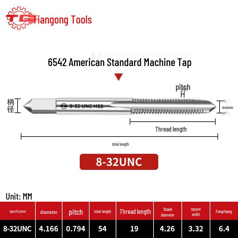 American Standard Stainless Steel Threading Taps 1/4-3/5/8 UNC/UNF