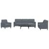 4 Piece Velvet Sofa Set with Cushions and Neck Rollers Dark Grey