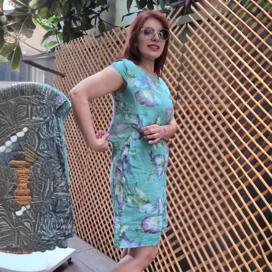 

Летнее платье Yousheng Lady с цветочным принтом, круглым вырезом, короткими рукавами, длиной до колена, свободное платье миди для женщин среднего возраста, повседневное платье 2XL белый