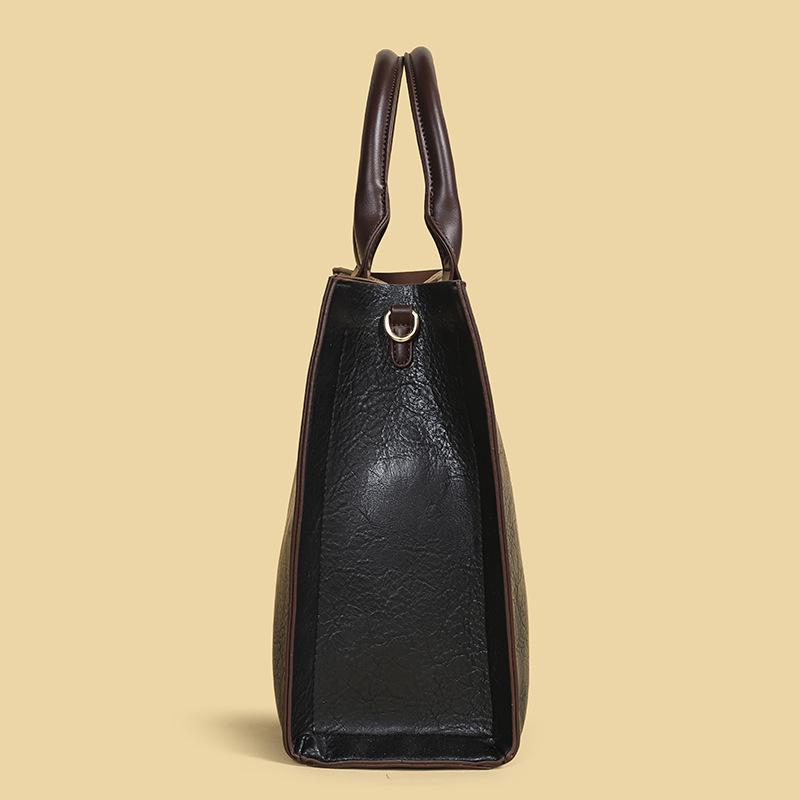 Faux Leather Small Handbag for Women, Large Capacity, Shoulder Bag, Solid Color