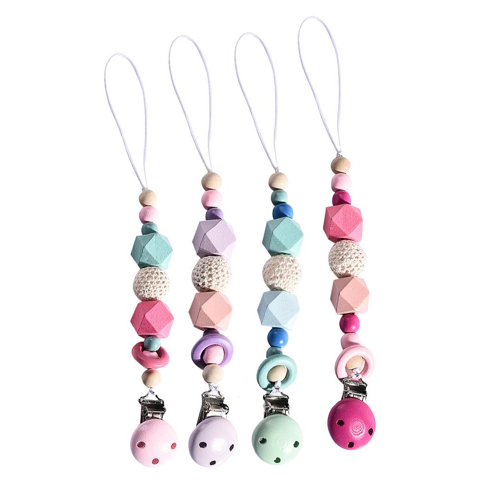 Star Anise Soother Holder Silicone Beads Dummy Clasps Baby Pacifier Chain