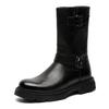 England Style Men Fashion High Knight Boots Black Designer Platform Shoes Cowboy Original Leather Boot Long Motorcycle Botas Man