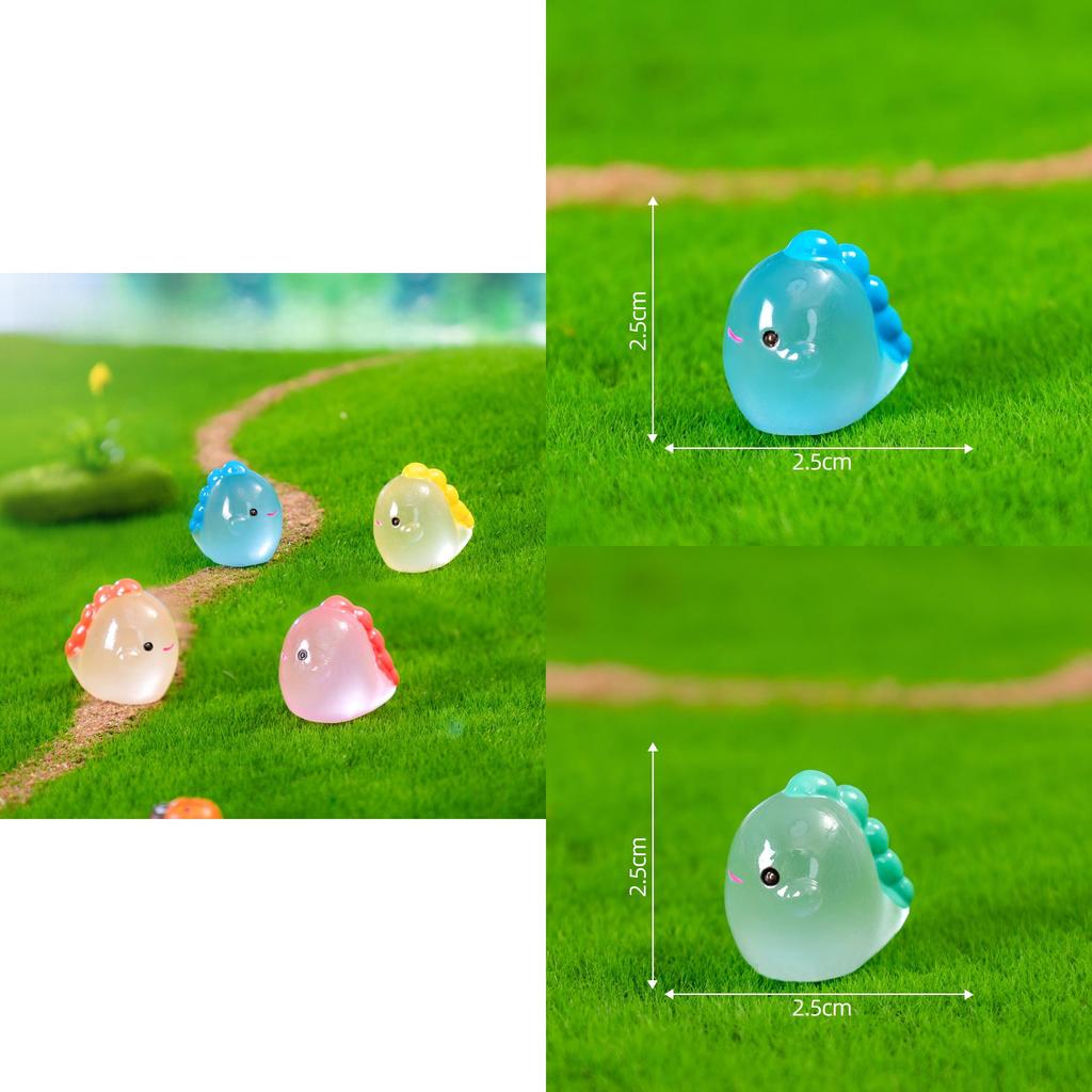 Colorful Luminous Dinosaur Miniatures Cute Resin Plastic Garden Accessories