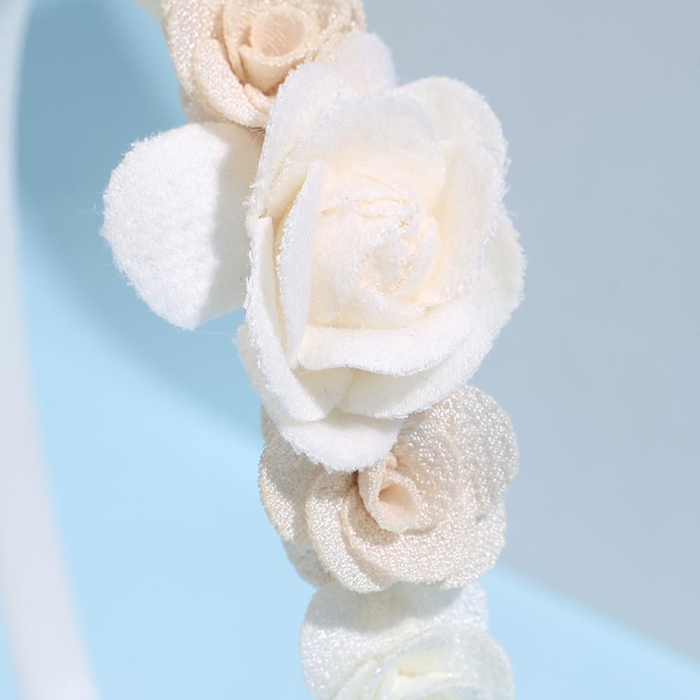 Kore Çiçekli Saç Bandı Tatlı Çiçekli Saç Bandı Çocuk Saç Çemberi Kız Düğün Tacı Prenses Ok Günlük Saç Aksesuarları