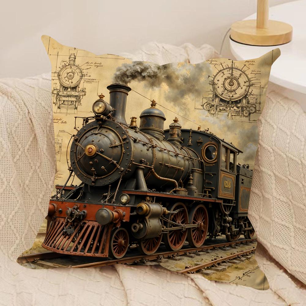 Retro Literature Art Cushion Cover Silky Short Plush Invisible Zipper Dustproof Sofa Pillow Case For Home Decor