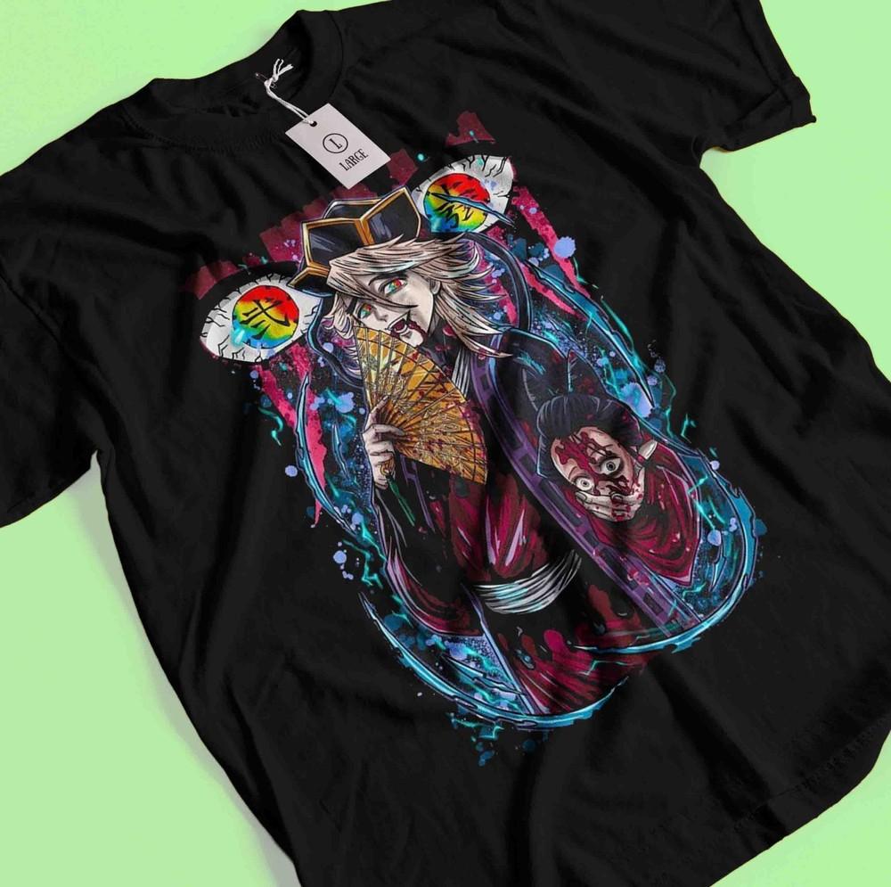Demon Slayer Shirt Doma Upper Moon 2 Tshirt Zenitsu T-Shirt Akaza Muzan Tanjiro