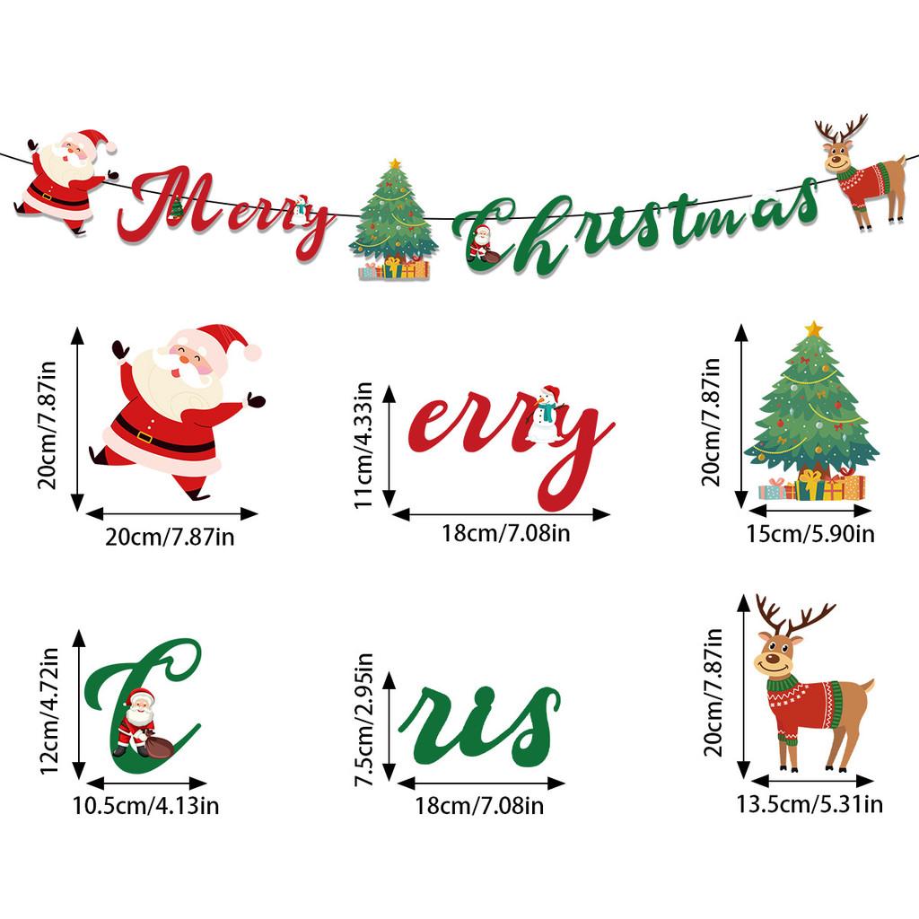 Christmas Theme Letter Snowman Sock Pattern Paper Banner Props Decoration