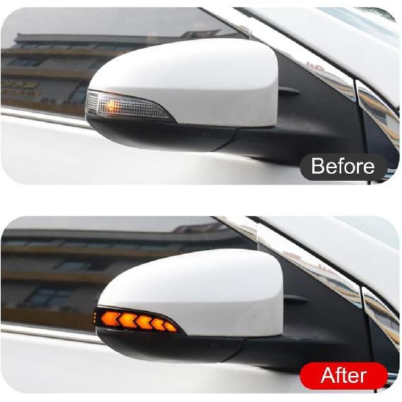 for Toyota Corolla 2014-2018, CHR 2015-2019 Customized Side Rear View Mirror Indicator Blinker Repeater Dynamic Turn Signal Light LED Replacement