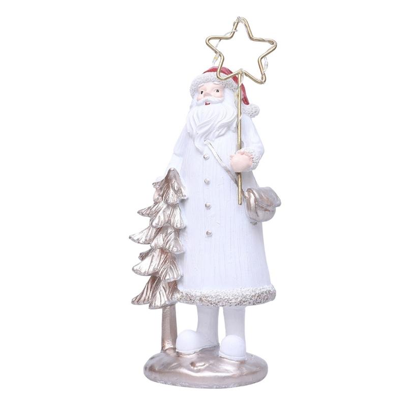 Christmas Figurine Figure Decors Resin Santa Clauses Statue Christmas Decorative Figurines Centerpieces for Holiday
