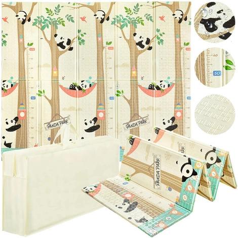 10 mm folding foam mat "Pandas and Indians" 200 x 180 cm