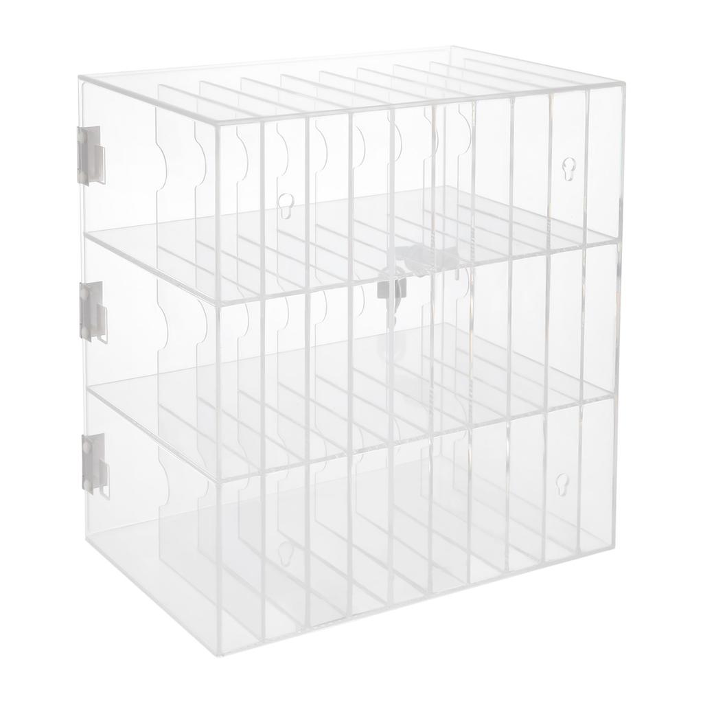 Clear Cell Phone Locker Box, Cell Phones Storage Cabinet, Cell Phone Storage Box Acrylic and Stainless Steel Store Keys, Wallets