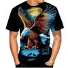 3D Print Sport Quick Dry Breathable Men Eagle Print American Bird Outdoor Casual Street Fashion Running Short Sleeve Top