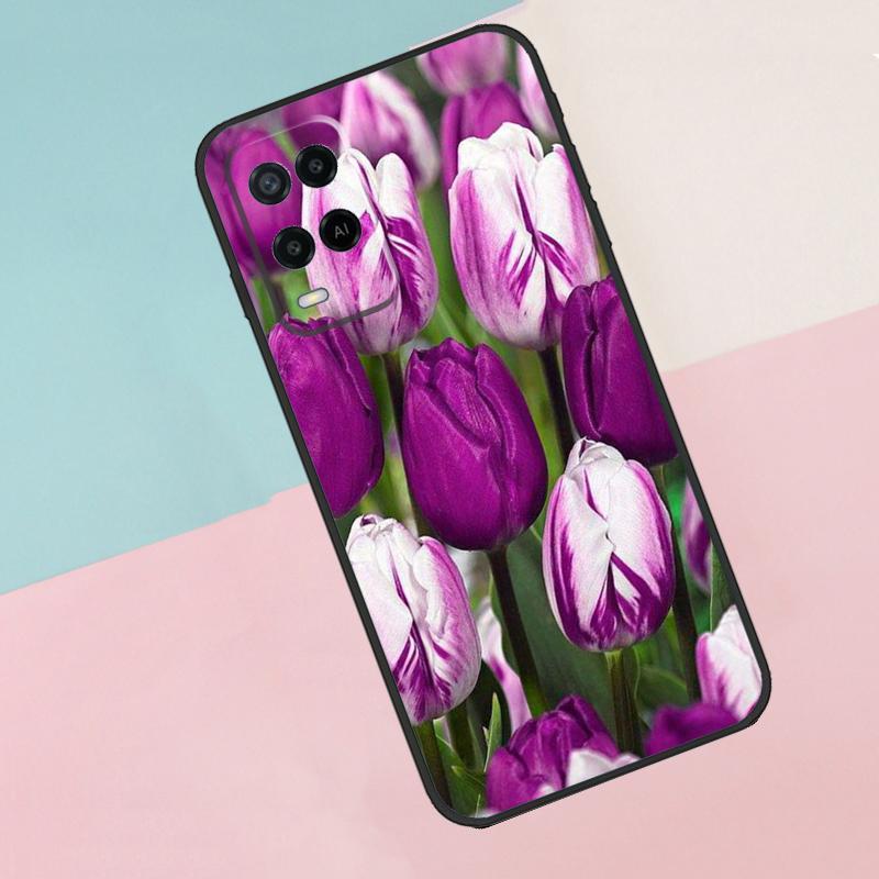 Spring Tulips Flower For Oppo A16 A76 A96 A15 A80 A60 A40 A94 A54 A98 A78 A18 A38 A58 A17 A77 A74 A57S Phone Case