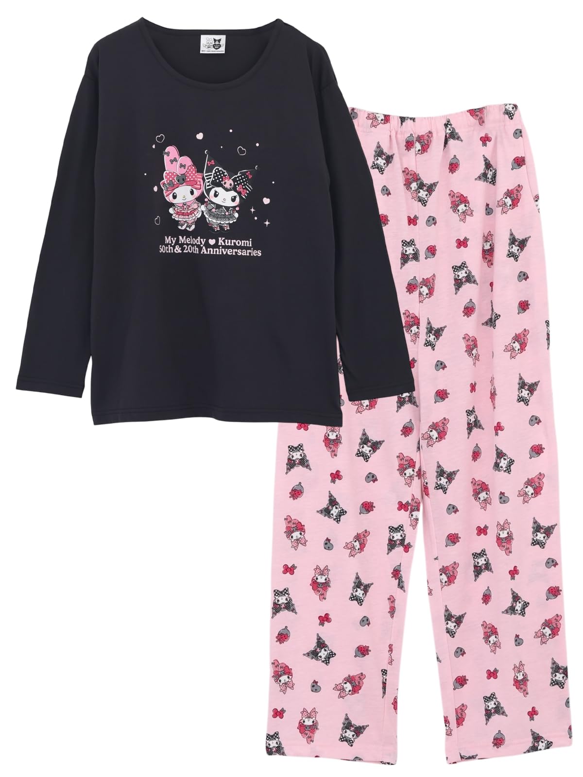 

Персонажи Sanrio My Melody Kuromi Домашняя одежда Пижама Длинный рукав Серый Черный M L [Kaitac Family] Женская (М, Куро) чёрный