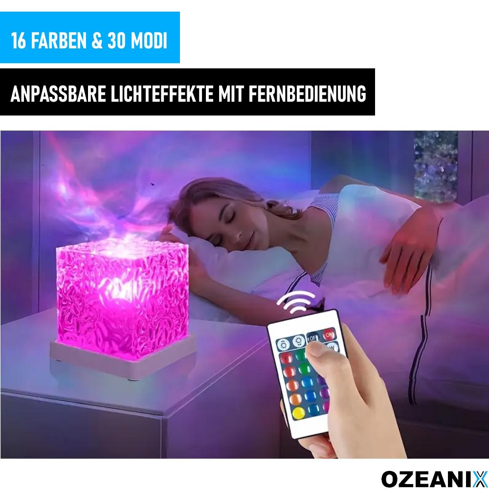 OZEANIX RGB LED Kostka Światła Północne Lampa Oceaniczna Lampa Falowa USB Lampka Stołowa
