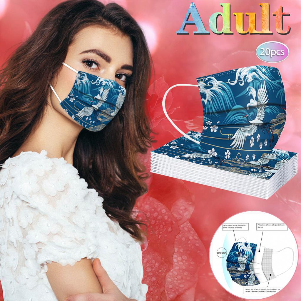 Adult Mask Disposable Face Mask Industrial 3Ply Ear Loop 10/20/30/40/50/100PCS
