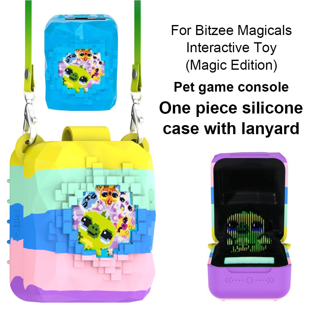 Silicone Cover Case Anti-Scratch Protective Case with Lanyard for Bitzee Magicals Interactive Toy Digital Pet and Case