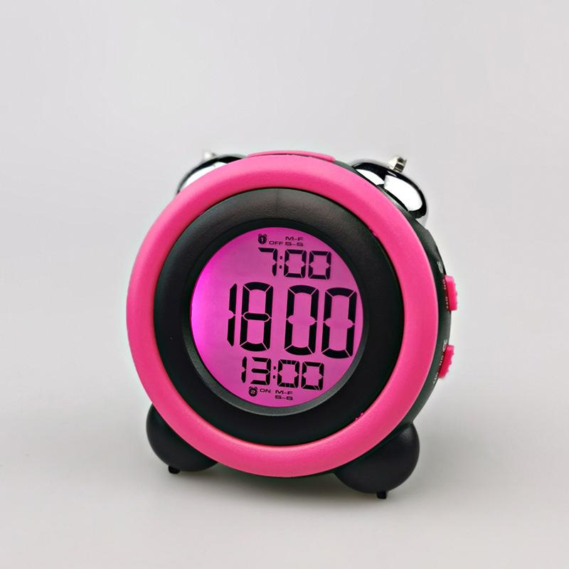 Creative high volume simple three-dimensional LED alarm clock silent luminous electronic clock double ring two sets of alarm clock 0705