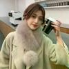 Luxury Velvet Texture Winter Outdoor Warm Scarf Solid Color Soft Faux Fur Collar Thickened Neck Scarf For Women