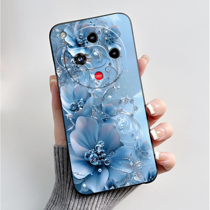 For Nubia Focus 2 5G Z2462N Case Luxury Fashion Butterfly Flowers Soft TPU Silicone Black Cover for ZTE Nubia Focus2 Phone Case