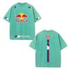 XHBM Estate Tuta da Corsa F1 Red Bull Manica Corta T-shirt Lavaggio Vintage Girocollo