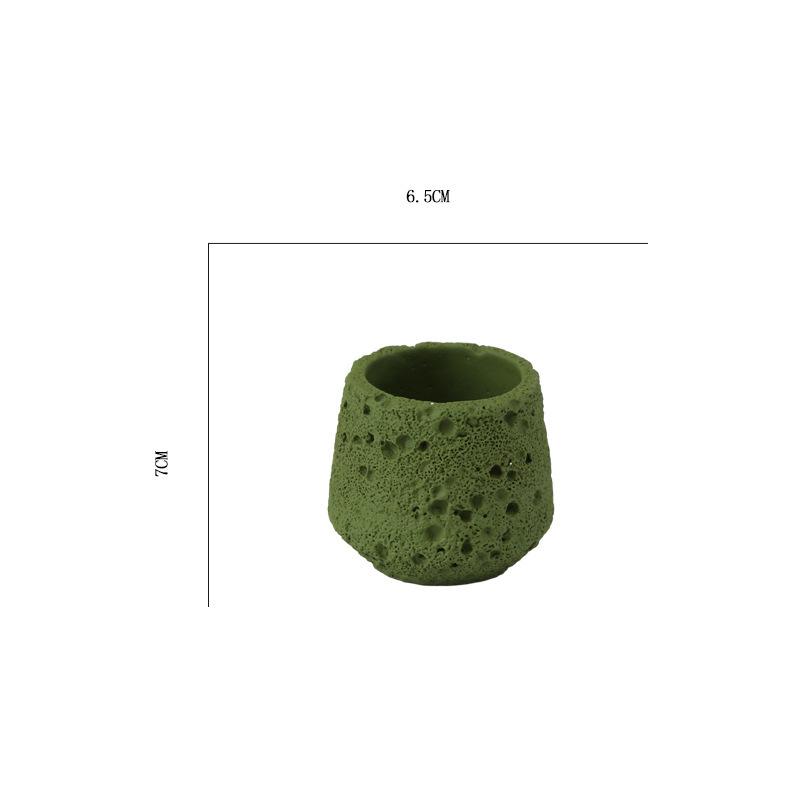 Milk White Creative Volcanic Stone Pattern Cement Succulent Flower Pot Office Home Desktop Decoration Green Plant Flowers