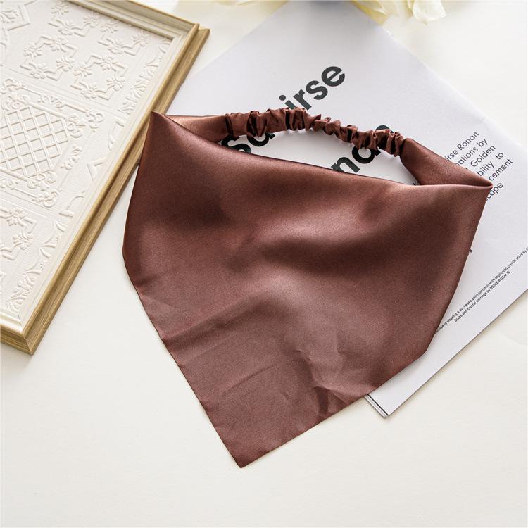 Summer Women Solid Color Head Scarf Vintage Triangle Bandanas Chiffon Elastic Hairbands Children Girl Headbands Hair Accessories
