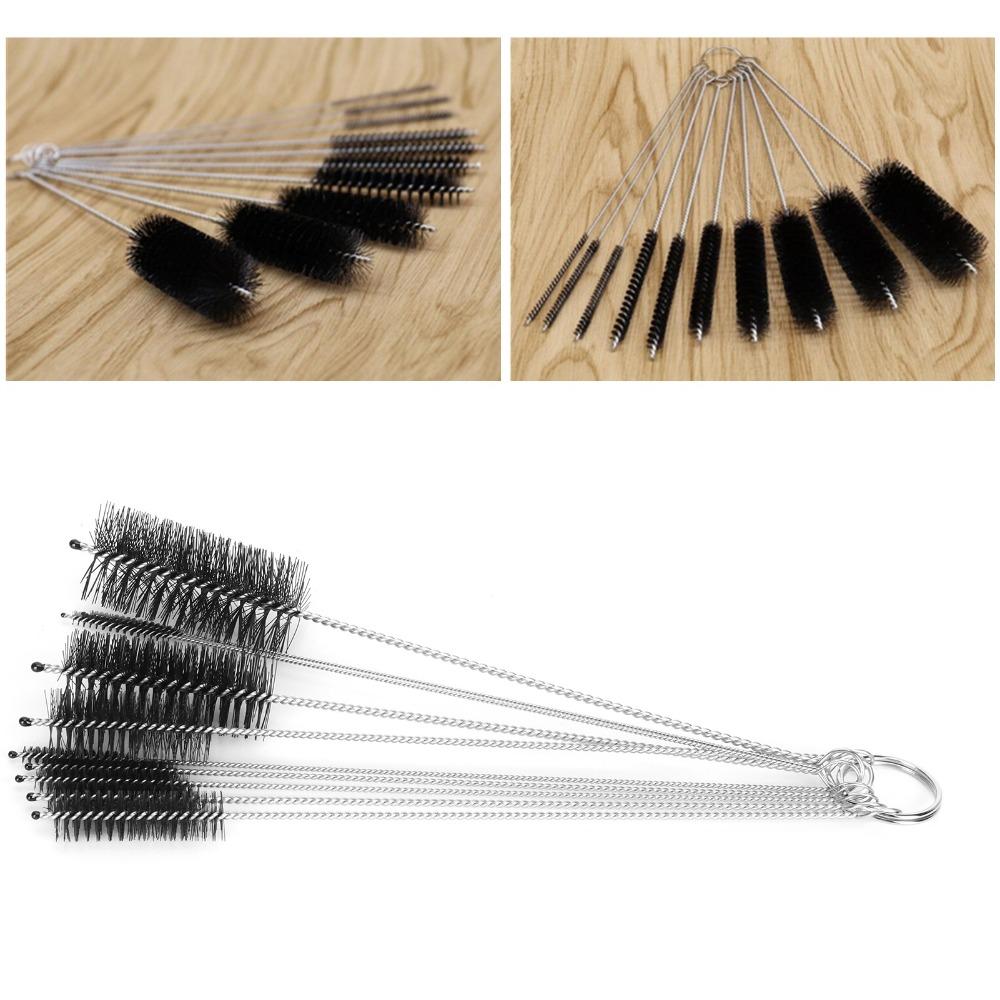 Stainless Steel Handle Bottle Cleaning Brush Nylon Brush Tube Brush  For Sippy Cups