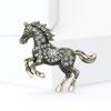 1 Piece Unisex 4-color Elegant Enamel Animal Year Of The Horse Brooch Pins Luxury Strong Horse Brooches For Women Gifts