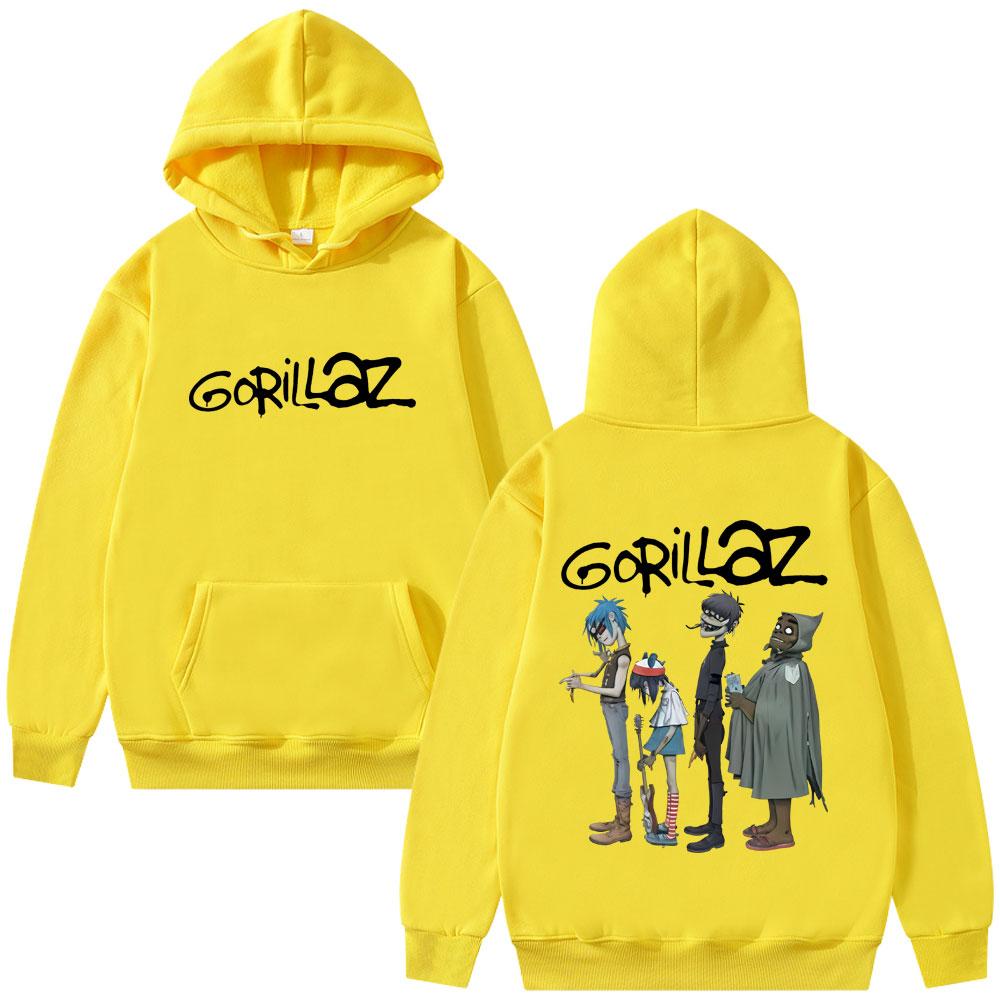 Alternative Rock Band Gorillaz Graphic Hoodie Men Women Hip Hop Fashion Streetwear Male Casual Oversized Fleece Cotton Hoodies