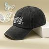 Crazy Beautiful' Printed Vintage Washed and Aged Outdoor Peaked Cap Trendy Curved Brim Baseball Hat Soft Top American Peaked Cap