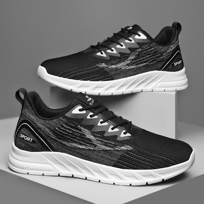 Мужские кроссовки TUINANLE дышащая повседневная обувь на платформе легкие амортизирующие кроссовки 39 чёрный 2265₽