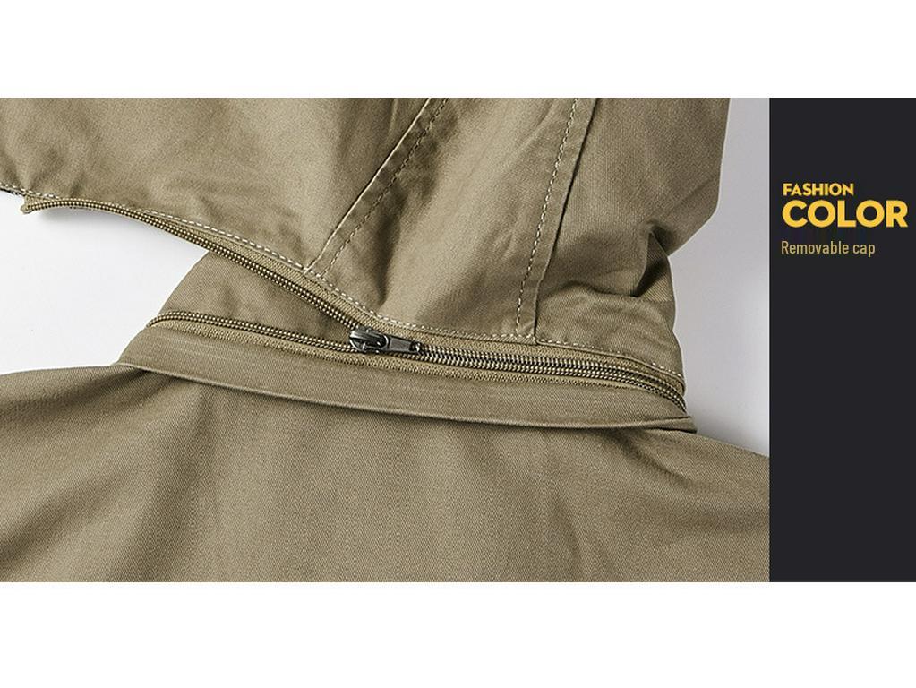 Men's Cross-Border Casual Fleece-Lined Cotton Jacket - Warm Mid-Length Trench for Autumn/Winter