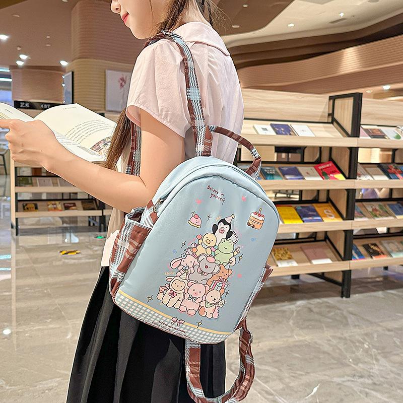 Cute Printed Backpack Women's 2025 Summer New Large-capacity Girl Travel Bag Junior High School Student Backpack