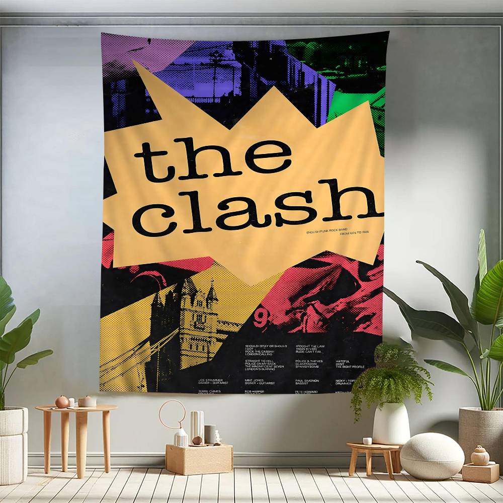 Clash The Band Tapestry Art Printing Cheap Hippie Wall Hanging Bohemian Wall Tapestries Mandala Art Home Decor