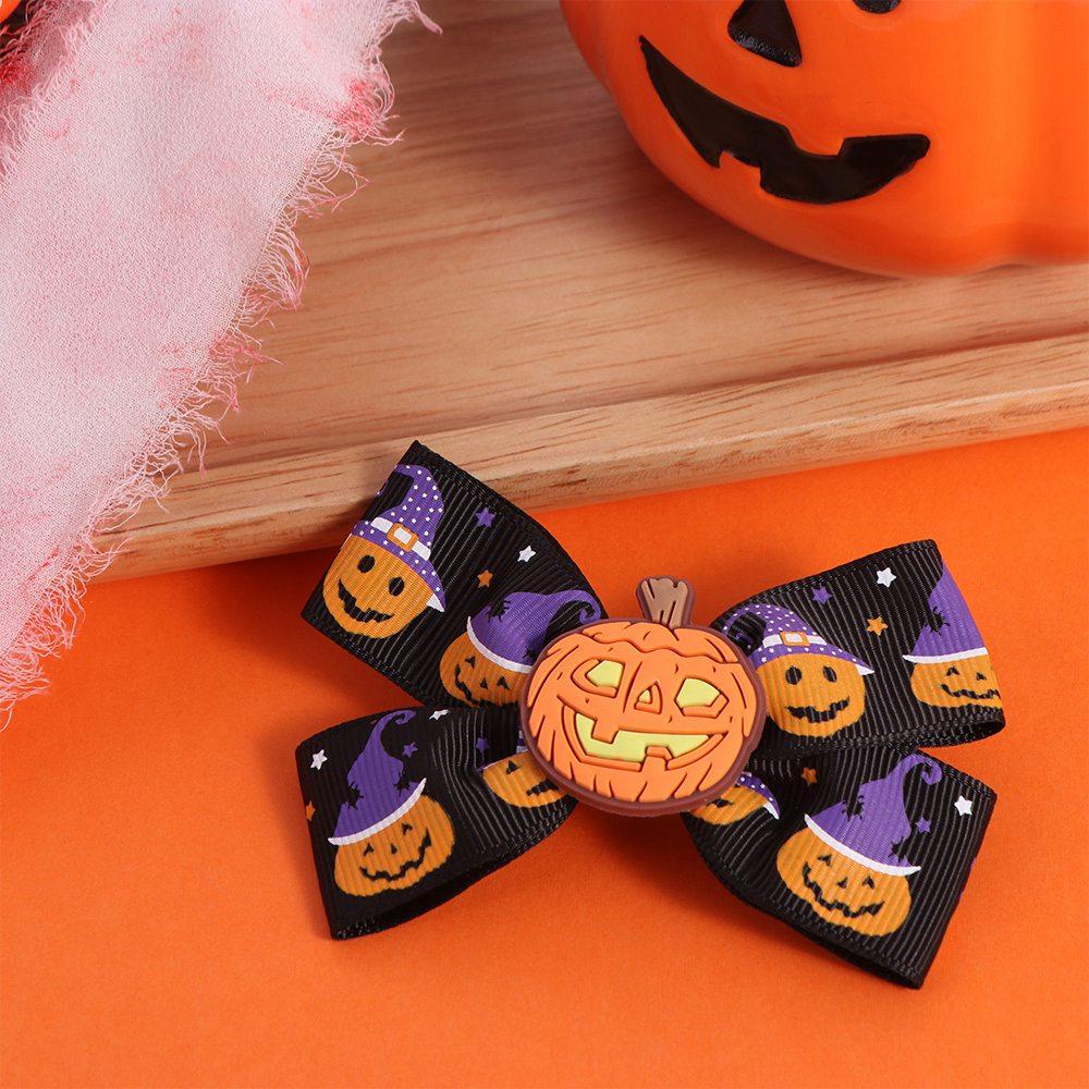 Funny Halloween Bow Hair Clip Eyeball Bat Duckbill Clip Hair Accessories Pumpkin Hairpin  Cosplay