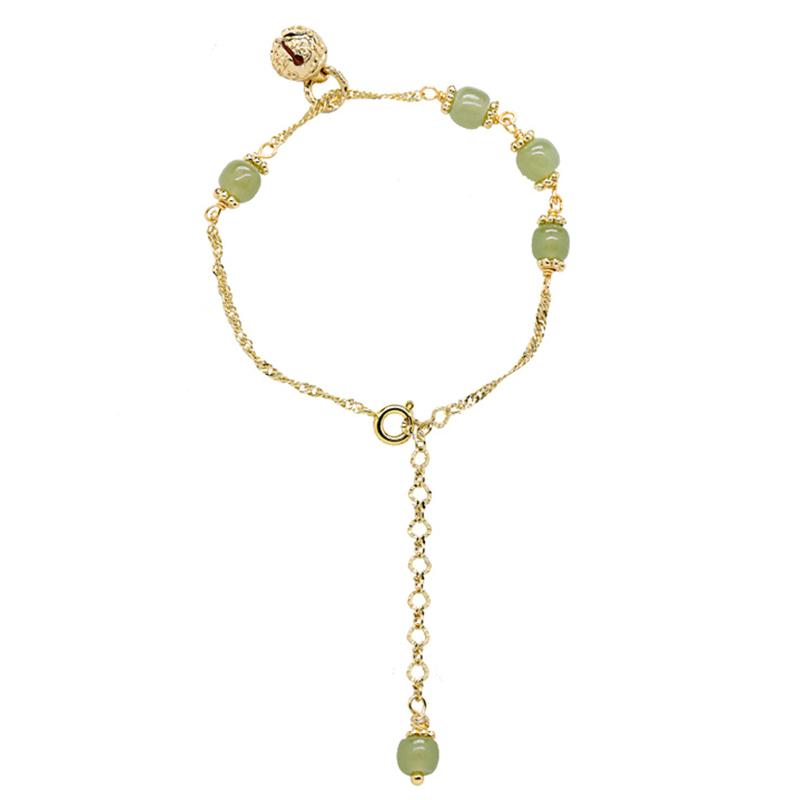 Small And Exquisite Fu Character Lucky Hetian Jade Bracelet Creative All-Match Auspicious Cute Temperament Party Jewelry Gift