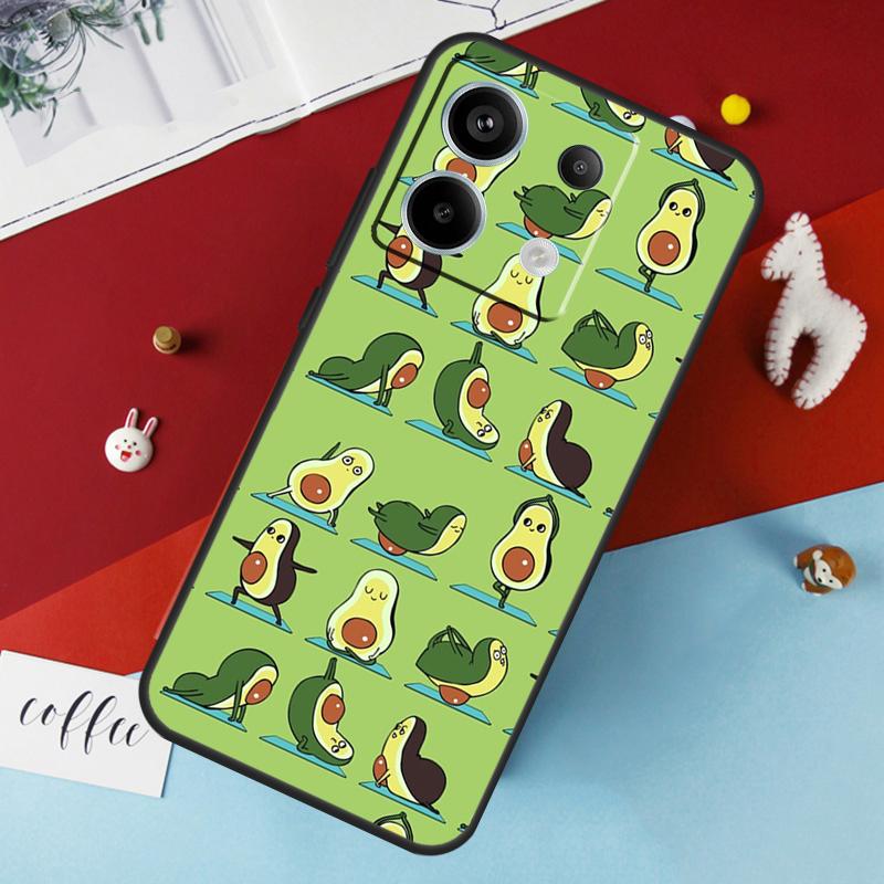 

Avocado Yoga Funny Pattern Case For Xiaomi Redmi Note 14 Pro 13 12 11 10 15 Pro Plus Redmi 15 14C 10C 12C 13C 15C Cover Redmi Note 12 4G