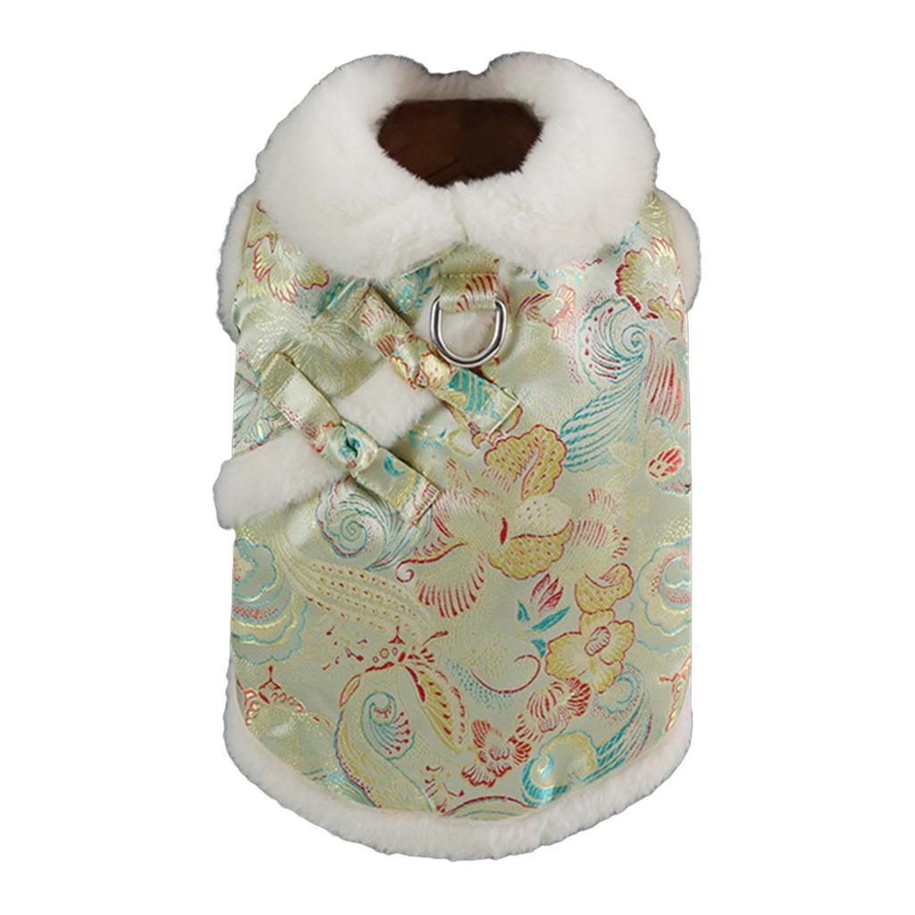 Chinese New Year Pet Outfit with Festival Pattern Traditional Spring Festival Celebrating Pet Costume Vest for Holiday