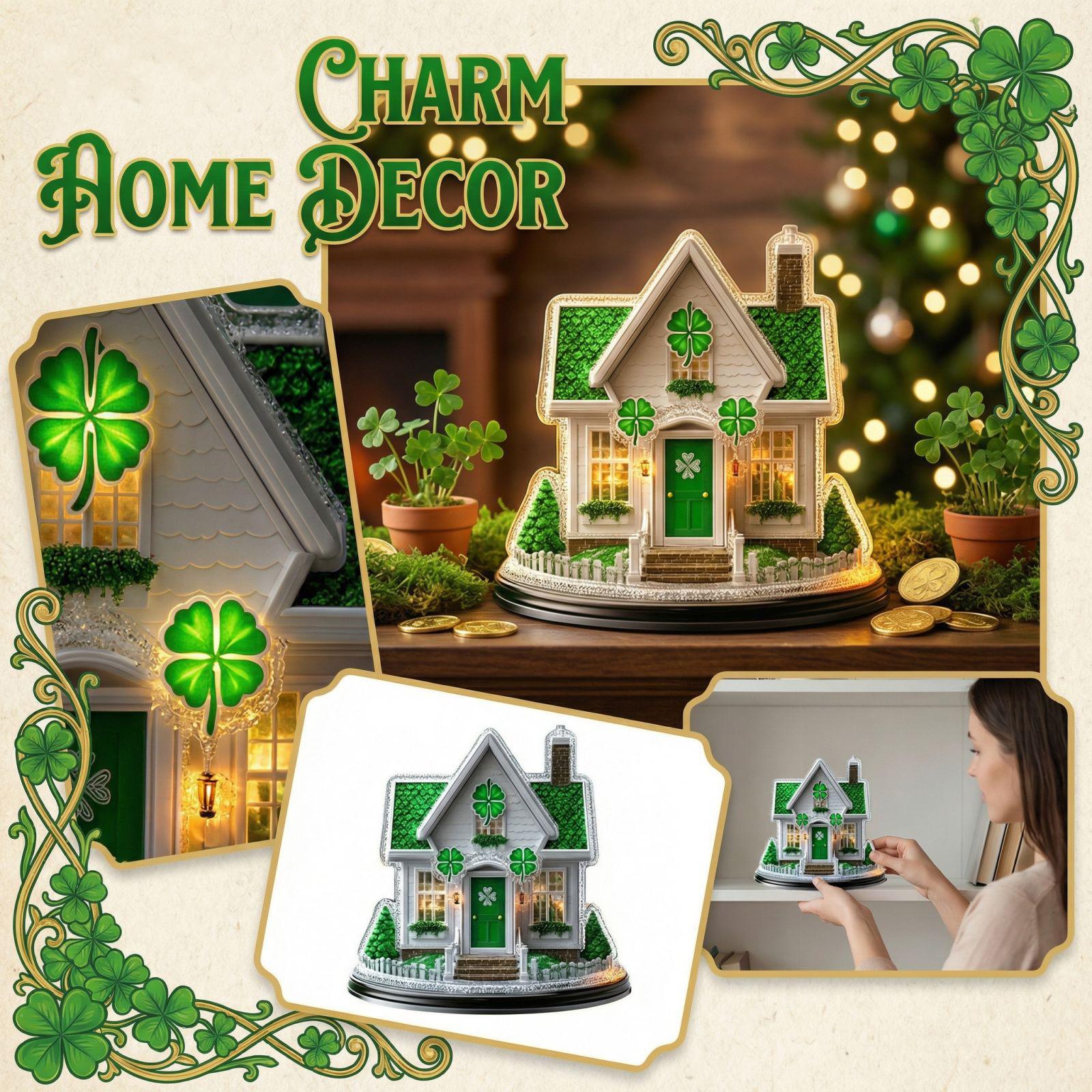 

2D Acrylic Green Roof Small House Desktop Decoration Ornament One Size зелёный