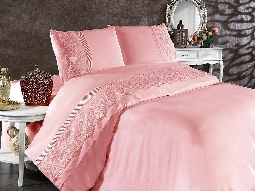 

Şal French Lace Ribbed Duvet Cover Set Powder
