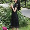 Lace Mid-length Daily Cheongsam Modified Low Neck Slim Fit Plus Size Chinese Style Ao Dai Dress