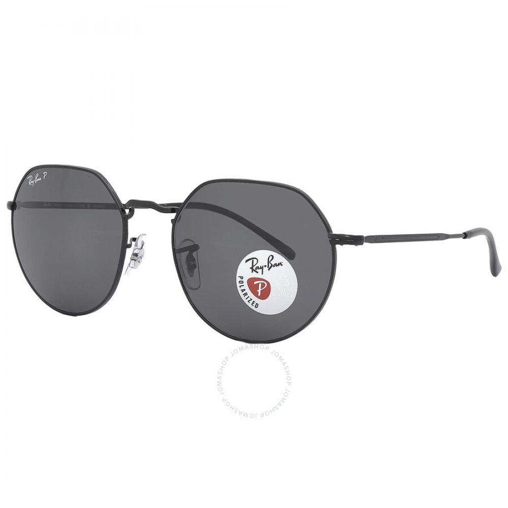 Ray Ban Jack Polarized Black Irregular Unisex Sunglasses Rb3565 002 48 55