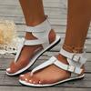 Fashion Women's casual sandals 2025 summer new French fairy style thick soled mid heel fashionable Roman shoes